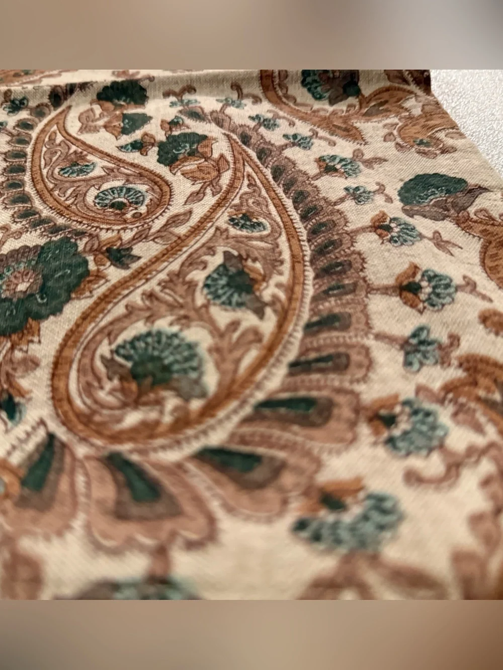 Rare Vintage Pottery Barn Paisley Pillow Cover, 18”, Green Multi
